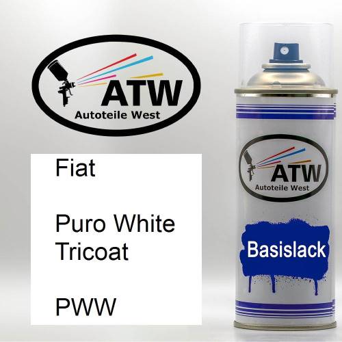 Fiat, Puro White Tricoat, PWW: 400ml Sprühdose, von ATW Autoteile West.